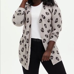 Torrid skull slub cardigan